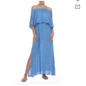 NWT BOHO ME Off-the-shoulder Cover-up Maxi Dress In Mediterranean XS